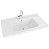 LAVITA Kansas 800 - Lavabo per mobili con troppopieno e foro per rubinetto, in porcellana di alta qualità, 81 x 49 x 21 cm, colore: Bianco lucido