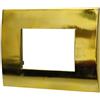 ZOREI Placca Compatibile Con Vimar Arke, Placche In Plastica, 1 Pezzo (3 Posti/Moduli,Oro Lucido)