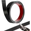 CAAGGMM Listello da Parete, Nastro per Artigianato in Poliestere Metallizzato, 5 m x 4 cm Strisce Decorative in Metallo, Modanatura Autoadesiva in Acciaio Inox, per Toilette, Bordi di Piastrelle, Nero