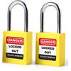POFET 2PCS 38mm / 1.5 pollici Lockout Tagout Locks, lucchetto di sicurezza, plastica gialla