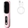Tomedeks 1 pezzo Rosa Spazzola, senza fili, spazzola lisciante per capelli, spazzola per capelli, spazzola portatile elettrica da viaggio, ricaricabile, design duraturo e curativo per tutti i tipi di