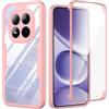 KJYLPO Cover per Samsung Galaxy A16,e Vetro Temperato Custodia con Cordino Silicone Morbida Cellulare Girocollo Collana Necklace Sottile Protettiva Bumper Antiurto TPU Case, Rosa