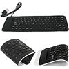 XCSSKG Mini tastiera portatile USB flessibile in silicone PC pieghevole per notebook portatile nero, compatibilità per computer portatili e desktop