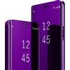 Fciaeytou Custodia trasparente per Samsung S20, custodia protettiva a specchio per Samsung Galaxy S20, in pelle, pieghevole, in policarbonato rigido, resistente agli urti, supporto a portafoglio S20, 5G (viola)