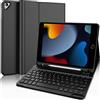 IVEOPPE Tastiera iPad 9 Generazione 10.2, Cover Custodia Tastiera Layout Italiano Bluetooth Rimovibile per iPad 8/7/Pro 10.5/Air 3 con Portapenna, Nero