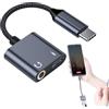 Generico Adattatore jack da tipo C a cuffie,Cavo convertitore dongle audio | Cavo audio 2 in 1, adattatore per caricabatterie a ricarica rapida, cavo USB di tipo C per la maggior parte dei telefoni e tablet