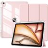 TiMOVO Cover per iPad Air 11 Pollici (M4/M3/M2-2026/2025/2024), iPad Air 5/4 Generazione 2022/2020 10,9 con Portapenna, Custodia Protettiva con Guscio Posteriore Trasparent, Rosa Trasparente