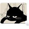 LUDHEP Tappetino per Mouse con Gatto Nero Carino, 260x210mm, Antiscivolo Impermeabile Lavabile, Design Minimalista per Ufficio e Casa