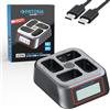 PATONA Platinum USB-C PD & QC Caricatore rapido a 4 scomparti per batterie NP-FW50 - 45W 4 canali funzione di ricarica compatibile con Sony Alpha A7 A7S A7R A7II A6000 A6500 ZV-E10 DSC RX10 Mark II