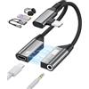 MTAKYI 27W PD Adattatore Magnetico da Lightning a 3,5 mm e Ricarica,2 in 1 Adattatore da Lightning a Jack per Cuffie a 90 gradi Cavo Adattatore AUX Dongle HiFi con chip DAC per iPhone 14/13/12/11/X/XS/XR/8/7