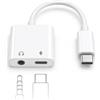 Poutek 2 in 1 Adattatore USB C Jack 3.5mm con USB C per iPhone 17/16/15 Plus/Pro Max, Adattatore Jack USBC PD 60W Ricarica Rapida per Samsung S26/S25/S24/S23 Ultra, iPad Pro/Air/Mini, Tab S11/S10/S9/A11/A10