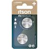 ITSON CR2025 batterie a bottone al litio, 3V, confezione da 2, consigliate per chiavi di auto