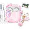 TNSNK Custodia per AirPods 4, Design Trasparente, Rose
