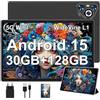 Dghrti Tablet 30GB RAM 128GB ROM+(TF 2TB Espandibile), 10 Pollici+8000mAh, WIFI 5G/ BT5.0/ OTG/Camera 5+8 MP, Widevine L1, Certificazione GMS, Tablets Corpo in Metallo con Custodia Protettiva -Nera