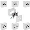 Poppstar 7x set antenna 3 fori, Presa a muro per 2x SAT antenna e TV via cavo (CATV) e terrestre (montaggio in superficie/ad incasso), tre uscite