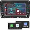 KMUTZY Autoradio per Golf 5 6 Passat Jetta Tiguan Touran Polo Caddy, Stereo Auto con Wireless CarPlay e Android Auto, Schermo Touch 7 IPS, Bluetooth, Radio FM/AM RDS, Mirror Link e Canbus