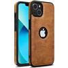 AIOVETEAB Cover Compatibile con iPhone 13 Mini,PU Pelle Premium Custodia Slim Sottile Retrò Business Flessibile Antigraffio Case Posteriore Protettiva Per iPhone 13 Mini (Marrone)