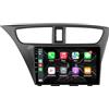 AIEIJJH Autoradio per Honda CIVIC Hatchback 2012-2017 Android 15 9 Pollici Car Radio con Mirror Link Rear View Camera Swc Per, 4 core 2G+64G