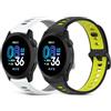 CHULN 2 Pezzis Cinturino per Coros Pace 4/ Pace 3/Pace Pro/Apex 2 Pro/Apex Pro/Apex 46mm/Apex 4 42mm, 22mm Regolabile Sportiva Silicone Cinturino di Ricambio per Smartwatch.