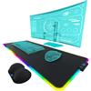 Everlasting Comfort Large Gaming Mouse Pad - 15 Color Modes with 2 Brightness Levels - RGB Mouse Pad for Gamers - Extra Long Desk Pad with Mousepad Wrist Rest - XL, Big, Extended LED Light Mat