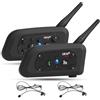 EJEAS V6C Referee Bluetooth Intercom, 850mAh Full Duplex 1200 m Wireless Bluetooth Interphone con Auricolare di Riferimento e Cinturino da Corsa per Soccer Hockey Rugby Sport, USB-C (2 pezzi)