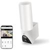 EMOS GoSmart - Telecamera di sorveglianza Smart Home Outdoor con luce - 3 MP rotante Wi-Fi IP telecamera con app - visione notturna e sirena - compatibile con Google Assistant e Alexa - impermeabile -