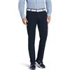 MEYER Pantaloni da Uomo Oslo Cotone - Blu Scuro - Chino in Cotone Misto Twill Estivo
