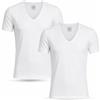 dolcecasabiancheria Garda 2 Maglie Intime Uomo, Art. 0036, 100% Puro Cotone Filo di Scozia, Scollo a V Profondo, Mezza Manica, Certificato Oeko-Tex, Bianco (IT, Testo, XL, Regular, Regular)