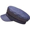 KBOLAE Cappello da capitano marinaio in cotone e lino, stile retrò, stile 2, Blu denim scuro, Stile 2, Stilo 2
