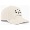 Armani Exchange Essential Classic Big Logo Cappellino da Baseball, Crema/Nero, Taglia Unica Uomo