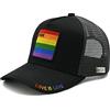 Hatwell Cappello da baseball da uomo e donna con bandiera LGBT Pride, cappello da camionista regolabile con bandiera arcobaleno con retro in rete