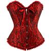 JiJiRuDU Corsetto Donna Sexy Burlesque Overbust Corsetti Bustino Shapewear Lingerie Elegante Corsetto Pizzo Fino Disossato Bustier Lingerie Top per Halloween, Carnevale e Feste
