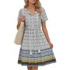 Zeagoo Vestiti Estivi Donna Vestito Spiaggia Boho Chic Mare Scollo a V Abito Leggero Manica Corta Midi Floreale Vintage Elegante Casual PA26 L