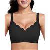 Vinfact Reggiseno push up da donna senza ferretto, senza cuciture, per seni grandi, presa forte, senza ferretto, comoda maglietta per dormire, Nero , 3XL