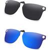 AOZAN Occhiali da sole polarizzati con clip flip-up compatibili con Ray-Ban Meta Wayfarer RW4008 53 mm, protezione UV e vestibilità sicura, colore: onice nero e blu Capri
