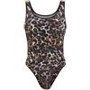 Landofgenie Body Uomo in Mesh Senza Maniche con Tanga sul Retro, String Trasparente Traspirante, Leopardo XL