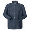Rossini camicia denim jazz in cotone con taschini, blu, 2XL