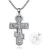 HUKKUN Corona di spine, 3D/ortodossa/Gerusalemme/crocifisso Gesù/Baphomet, collana a croce in argento Sterling 925 per uomini gioielli religiosi, 25 millimètres, Argento sterling