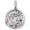 SINGULARU - Charm Organic Colors Zodiaco. Ottone con Finitura Placcata Rodio. Pendente con Motivo e Dettagli in Zirconi. Gioielli da Donna. Bilancia