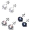 Treasure Bay TreasureBay - Orecchini a perno da donna con perle d'acqua dolce da 8-9 mm, in argento 925, Perla, Perla