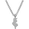 d'origine Collana con mappa della Tunisia, da uomo, in acciaio inox 316L, 60 cm, ciondolo da 27 mm, sabbiato opaco con contorno lucido, idea regalo per la casa