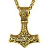 FaithHeart Collana da uomo con talismano vichingo a forma di martello di Thor, stile vintage, con ciondolo a forma di Mjolnir norreno, con robusta catena di grano, gioielli in acciaio inossidabile