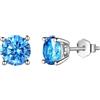 Aurora Tears Orecchini a perno con pietra portafortuna in argento Sterling 925, con pietra portafortuna per nascita, gioielli regalo per donne e uomini, DE0214, One size, Metallo, Zirconie sintetico