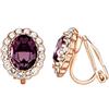 Vogem Orecchini a Clip da Donna Senza Fori Cubic Zirconia Orecchini a Clip con Grande Cristallo Orecchini a Clip Senza Nichel Gioielli da Moda per Matrimonio, 1.2 cm, Rame, Zirconie sintetico