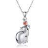 HUKKUN Collana in argento sterling per le donne mucca/Axolotl/Libellella/maiale/lupo collana gioielli regalo per figlia/sorella, 45+5 cm, Argento sterling