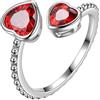 Aurora Tears Anello regolabile con pietra portafortuna in argento Sterling 925 con pietra portafortuna anello aperto gioielli regalo per donne e uomini DR0190, Metallo, Zirconie sintetico