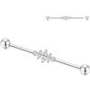 hengkaixuan 14 G Industrial Barbell 38 mm Industrial Bar Gioielli con filettatura esterna Industriale Orecchino Lungo Scaffold Bar G23 Titanio Cartilag Helix Orecchino per donne uomini, Titanio