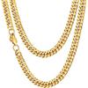 ChainsHouse Collana a catena placcata oro 7 mm Catena a maglia cubana in acciaio inossidabile da 22 pollici per uomo donna