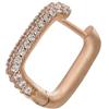 MAISON GIOIELLI FIRENZE - OHANA Mono Orecchino Rettangolare Placcato Oro con Zirconi, Orecchino Singolo in Metallo con Chiusura a Scatto, Ipoallergenico, Antigraffio e Waterproof (oro rosa)