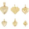 HOBBIESAY 24 Pz 6 Stili Ciondoli A Cuore Vero Ciondolo Placcato Oro 18K Ciondoli con Anelli di Salto Ciondoli Pendenti In Ottone A Forma di Amore 3D per Lavori Fai Da Te Collane Bracciali